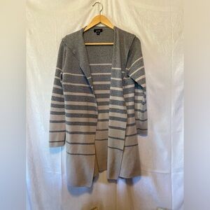 ALYX Medium Open Striped Gray And Tan Cardigan Cozy Quiet Luxury